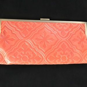 Hobo Leather Wallet Clutch - Salmon